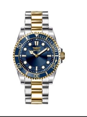Invicta Two-Tone Gold and Silver Watch with Blue Dial